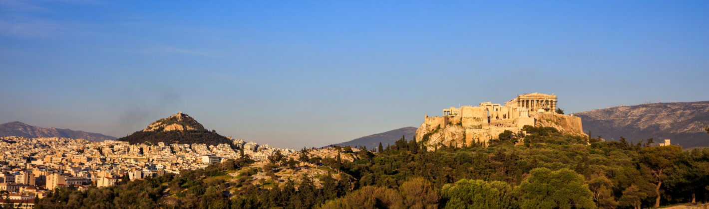 Panoramic view of Acropolis and Lycabettus hill - Athens, Greece