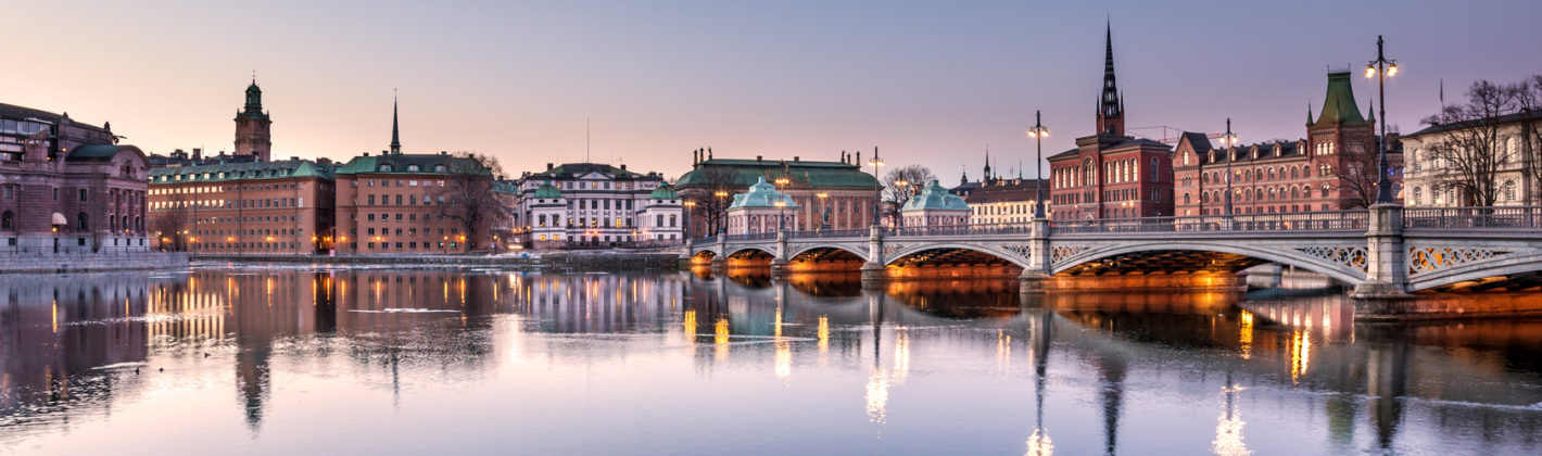 View over The Old Town in Stockholm, Sweden at dawn